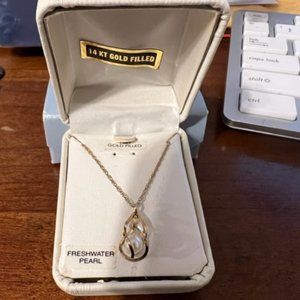 Sears Freshwater Pearl 14 KT Gold Filled 18 in Chain Necklace